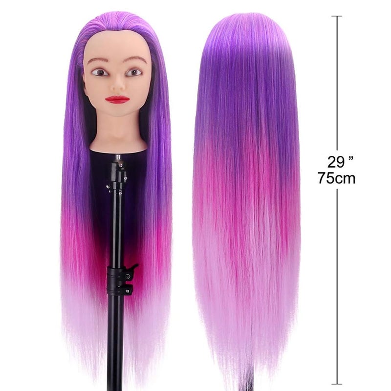 TopDirect Mannequin Head with Hair, 29" Hair Manikin Training Head Hairs Practice Cosmetology Hairs Doll Styling Hairdressing Braiding Heads with Clamp Holder and Tool Kit - Image 3